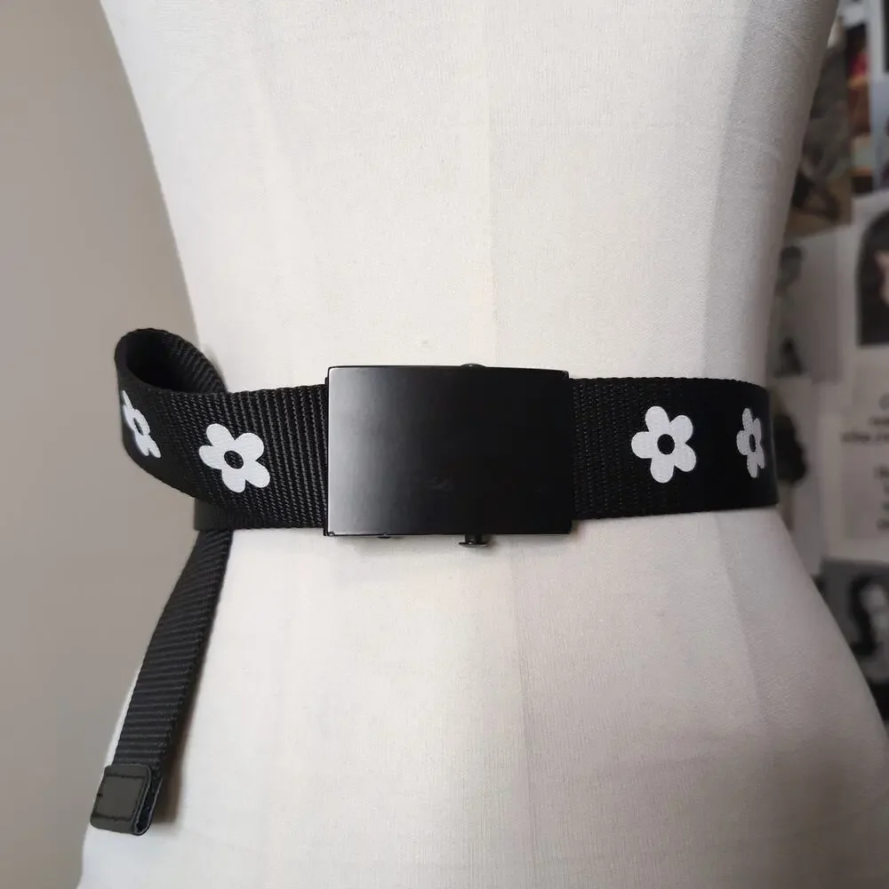 Daisy Print Webbing Belt Boho